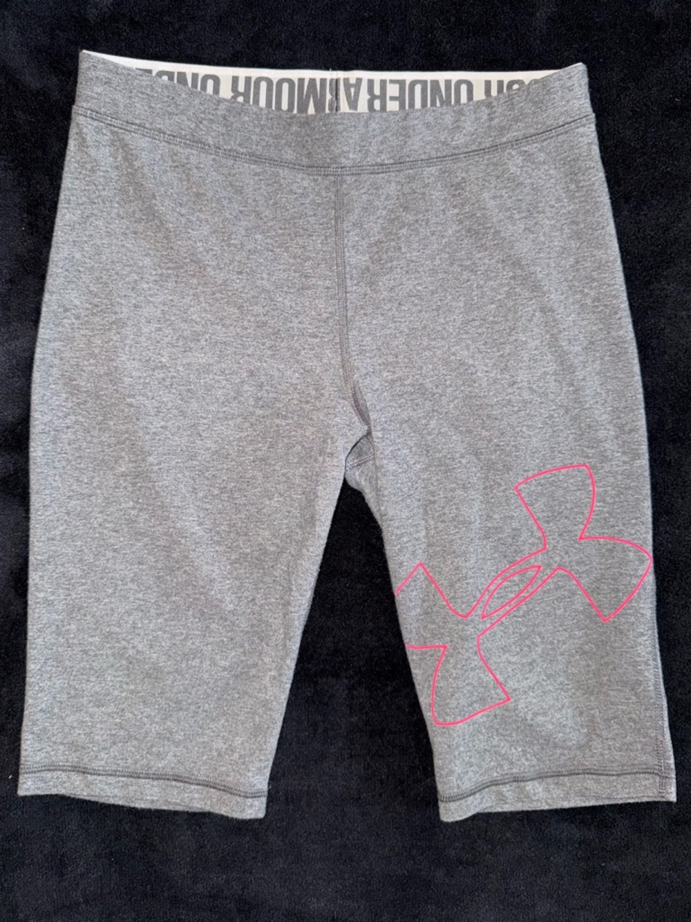 Under Armour Gray Athletic Bike Shorts with Pink Logo